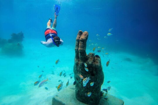 Luxury Catamaran and Snorkel. Lunch & Open Bar Onboard and Visit to Isla Mujeres