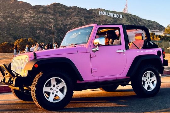Private Unique Open Pink Jeep Tour to Hollywood Sign