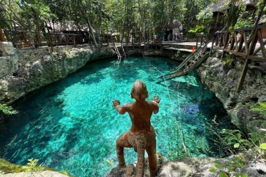 Cenote Kuxtal & Cenote Zacil with Lagoon from Playa del Carmen