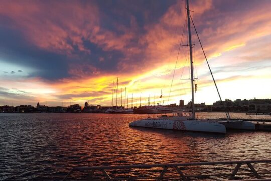 Sunset in Valencia from the Catamaran Mundo Marino