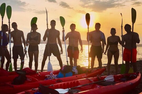 Small Group Sunset Kayak Tour with Snorkeling and Aperitif