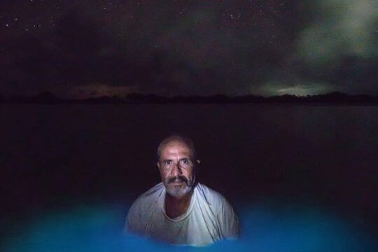 Bioluminescence paddling in kayak or SUP