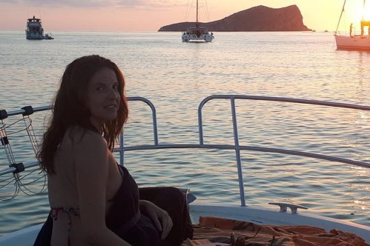 Cala Bassa & Cala Compte in Catamaran, sunset closing!!