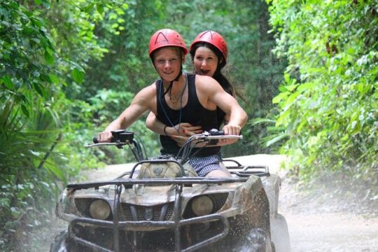ATV Adventure Ride! With Cenote Swim and Ziplines (Shared ATV) + Round Transport