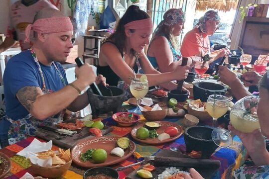 Salsa & Salsa cooking lessons + Beach Break, with pick up