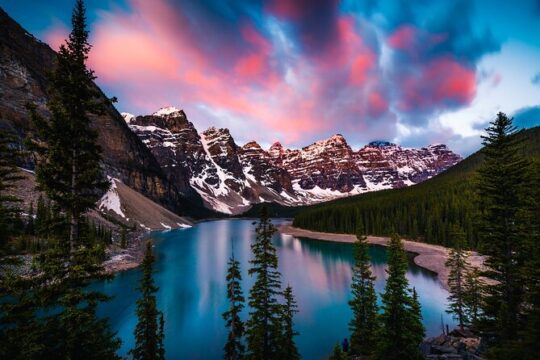 Moraine Lake Sunrise and Lake Louise from Canmore/Banff