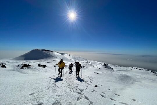 Hike near the summit craters up to the maximum safe altitude currently foreseen