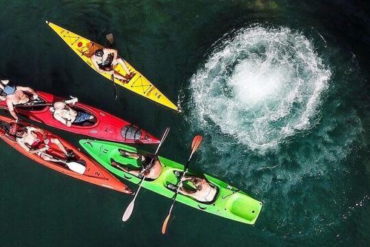 Sunset Kayak Adventure & Caves Tour, Swimming & Aperitif