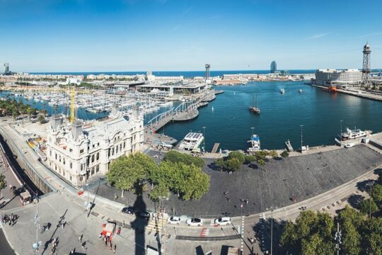 Columbus Monument Lookout: Scenic Ramblas, Sea and Montjuïc Views