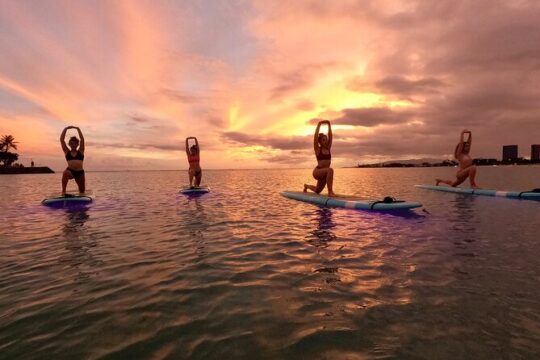 Private Stand-Up-Paddle Glowga Yoga Class in Honolulu