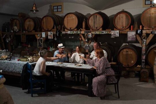 Half-Day Sunset Wine Tasting Tour in Santorini with dinner