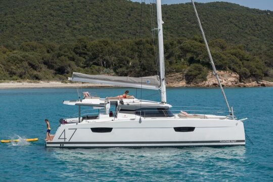 Private 5-Hour Cruise on Brand-New Luxury Catamaran in Mykonos (max 19 guests)