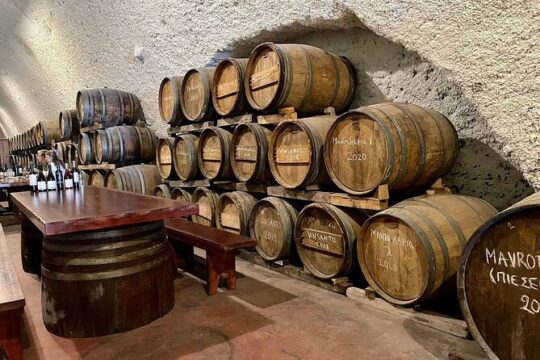 Santorini Wine Adventure with 12 Wine Tastings, Tapas and Sunset