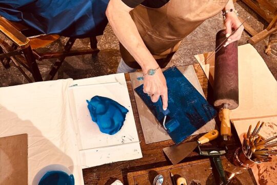 The natural color creation and Xylography on paper