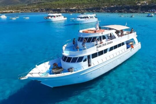 Wine testing on-board the Demetris Chara BBQ boat while visiting the Blue Lagoon