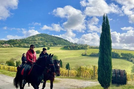 Horseback riding in Montepulciano Tuscany, lunch on the farm