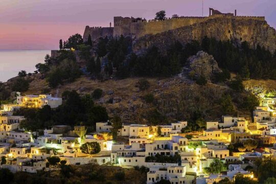 Lindos by Night Trip from Rhodes Town, Ixia, Ialyssos, and Faliraki