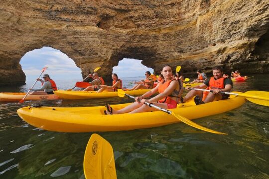 Visit the Benagil caves on a kayak and Marinha beach