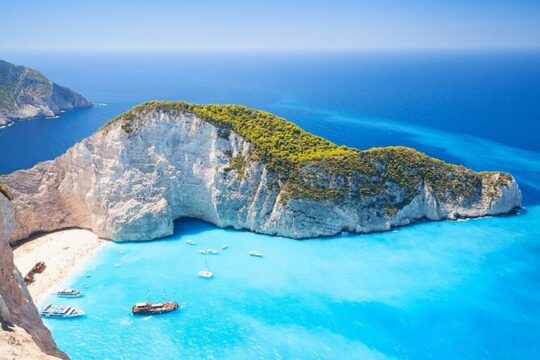 Tour Zakynthos Shipwreck,Blue Caves, Kremmidi Beach Excursion