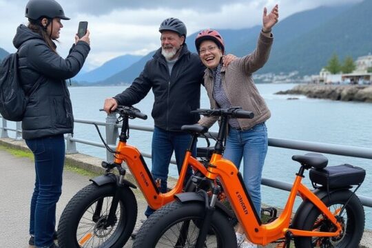 E-Bike Adventure Tour Around StanleyPark Granville and SteamClock