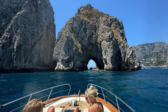 Sunset by boat from Salerno to Erchie