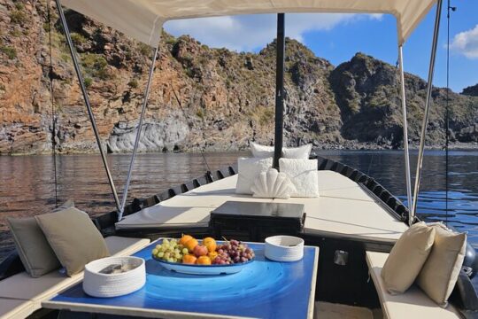 Sunrise by boat in Lipari