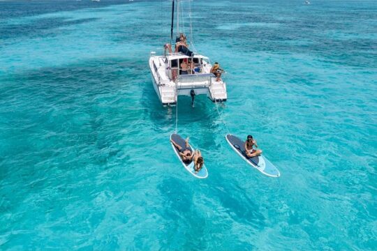 Isla Mujeres Private Catamaran cruising n snorkeling full day 7hr
