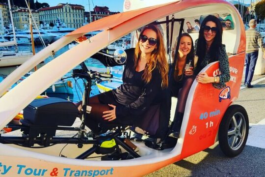 Nice: Visit of Nice by electrically assisted bike taxi 1 hour.