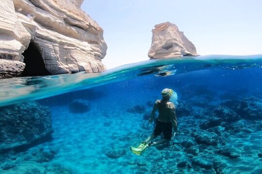 Full Day Boat Tour Around Milos and Poliegos