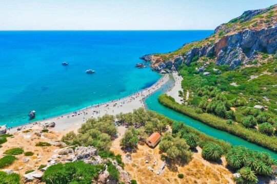 Preveli Palm Beach and Damnoni Beach from Rethymno