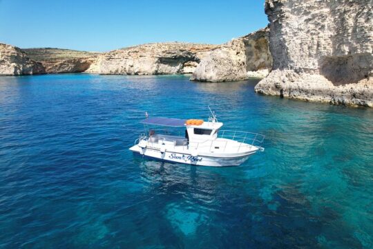 Full Day Private Boat Charters Malta: Blue Lagoon, Comino & Gozo
