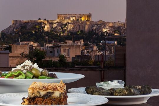 Greek Meze Cooking class and dinner with an Acropolis view