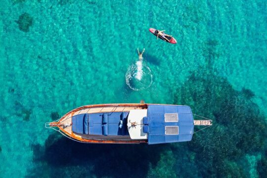 SemiPrivate Trip on 50ft Traditional Wooden Boat with Greek Lunch