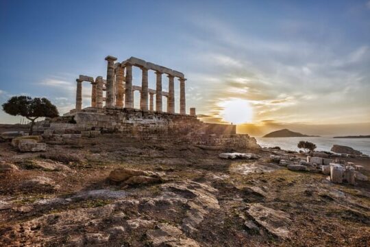 Half day Cape Sounion Sunset Views at the Poseidon Temple Tesla