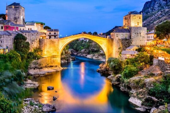 From Cavtat Mostar and Kravice waterfalls tour including Turkish house entrance