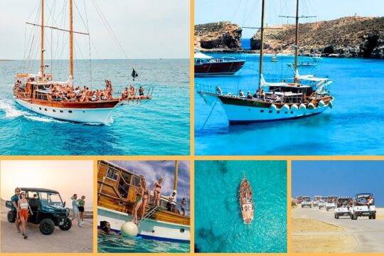 Blue Lagoon: Comino Cruise and Gozo Jeep Safari With free Wine