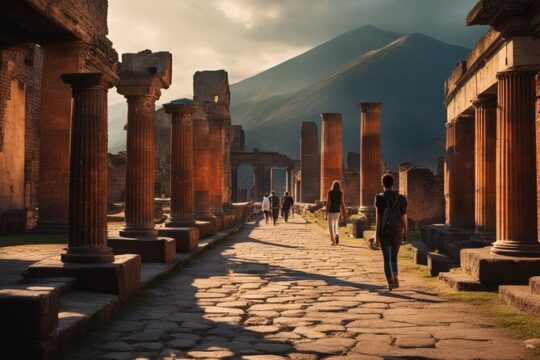 Transfer from Naples to Ravello (or reverse) via Pompeii 2hr