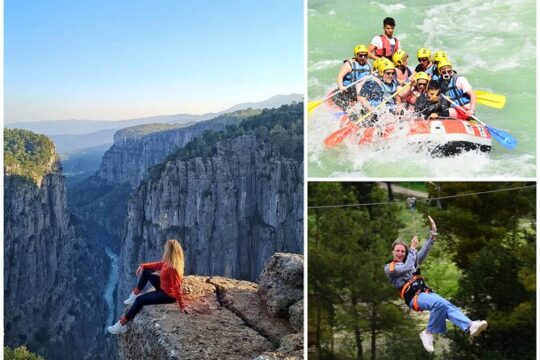 3 in 1 : Rafting, Eagle Canyon and Zipline from Alanya and Side