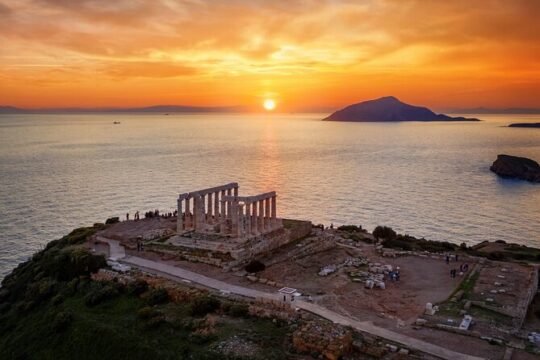Sunset tour to Cape Sounio Poseidon Temple And Athens Riviera 5h