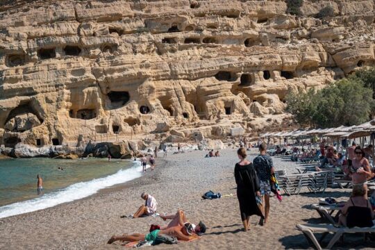 Half Day Trip to Matala Hippie Beach and Caves From Heraklion