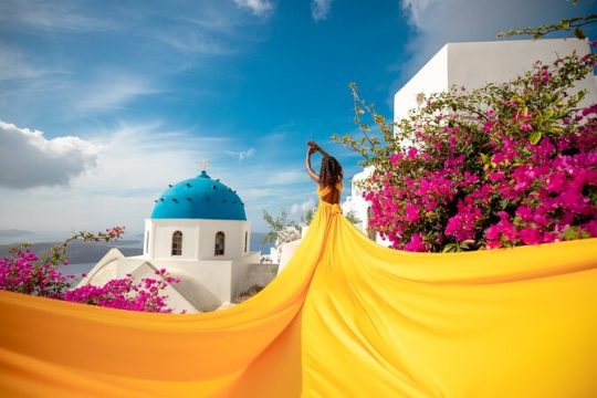Santorini: Flying Dress Photoshooting