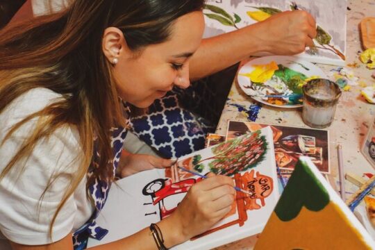 Italian Paint and Wine Experience, Tipsy art class in Rome