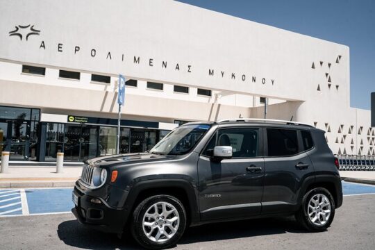 Transfer services everywhere in Mykonos with Jeep Renegade