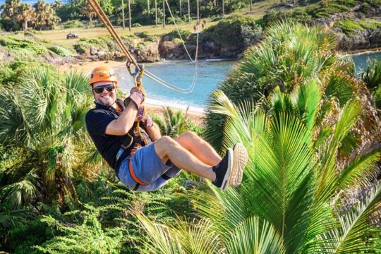 Coconut Cove Private Beach and Over The Ocean Zipline Adventure