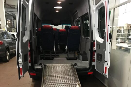 Minivan suitable for transporting disabled people with a wheelchair