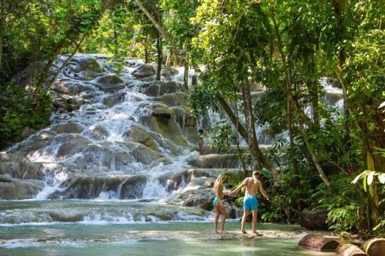 Dunns River Falls, Zipline, Bamboo Rafting, Horseback Ride Tour