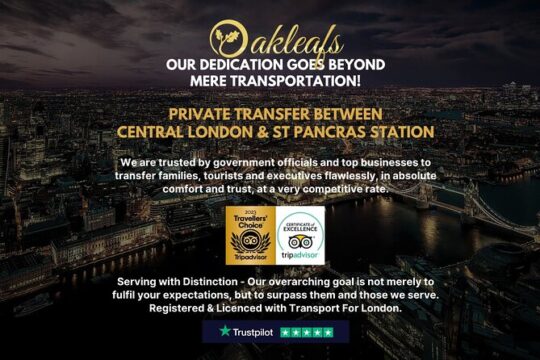 St Pancras International Station Chauffeur/ Taxi - Central London