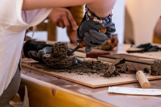 Wine tasting and Carving lesson in Santorini