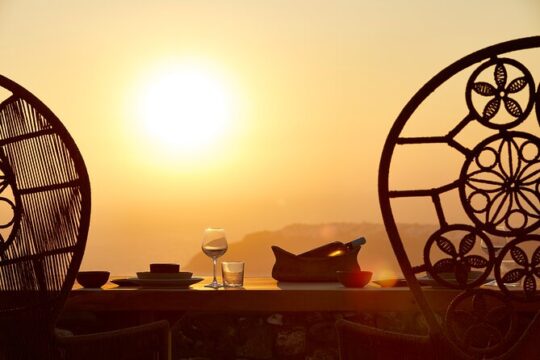 Private Romantic Sunset Dinner with Caldera views in Santorini