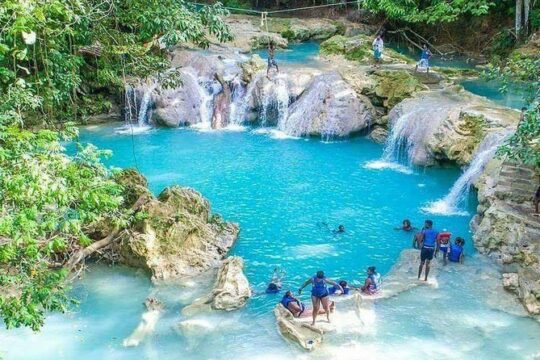 Blue Hole and Secret Falls plus Luminous Lagoon (Glistening Water) Private Tour